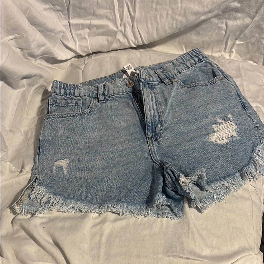 Forever 21 Blue Distressed Jean Shorts